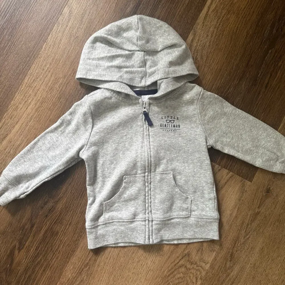 Bundle of Baby Boy Fall-Wear, Hooded Zip Down and Sweater, 2 Pieces